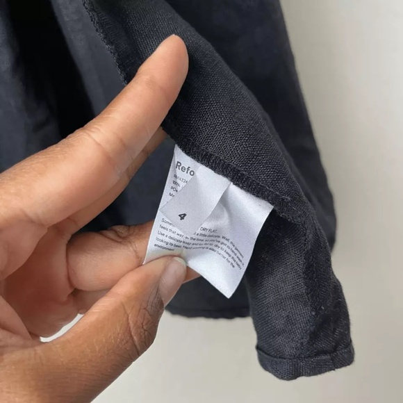 Reformation black linen slit dress - Picture 5 of 7